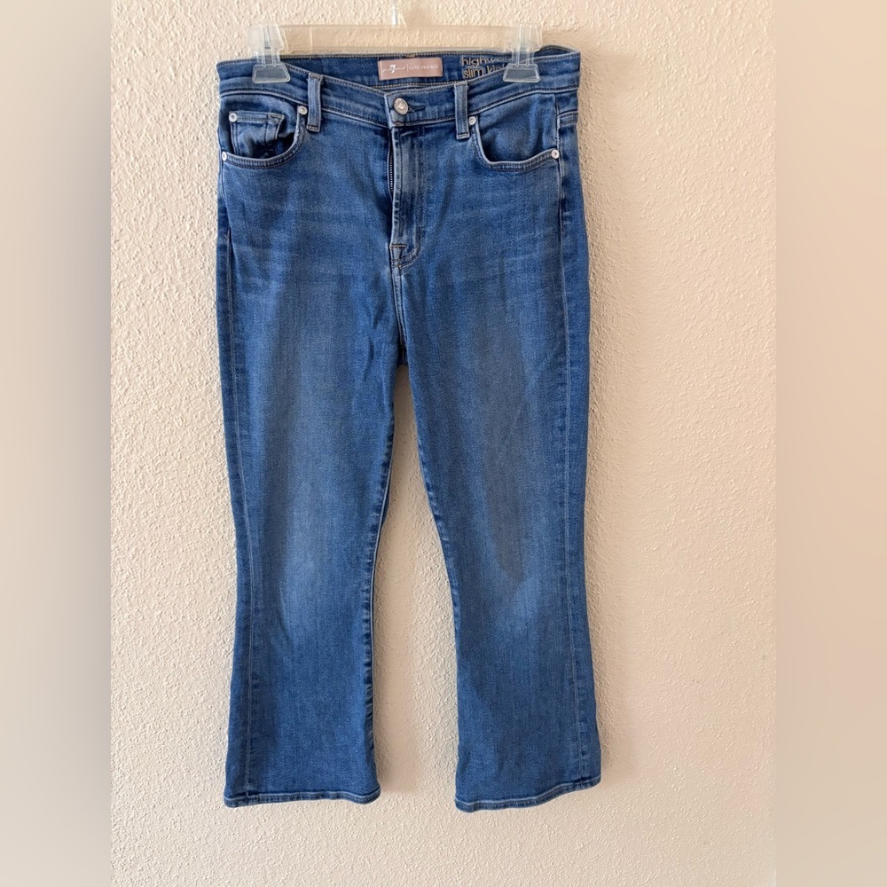 7 for all Mankind luxe vintage high waist slim kick jeans 28